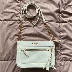 Guess white and rose gold cross body bag